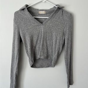 Altrd state collard cropped long sleeve shirt- adult small